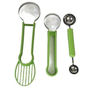 Fruit Vegetable Kitchen Tools 5 in 1 Slicer, Peeler, Seeder, Melon Baller NEW